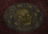 Bhaal's symbol on the floor of his temple underneath Baldur's Gate