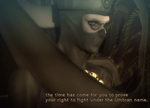 The Umbran Elder as she presides over Jeanne's initiation in Bayonetta