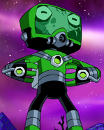 Azmuth in a green spacesuit in Omniverse (helmet)