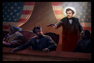 Columbia's view of Lincoln's assassination.