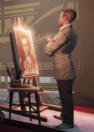 Turns out that Robert is really painting a self-portrait. Of course, he is the same person as Rosalind.