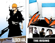 Ichigo, Sado, Kūgo, and Tsukishima on the cover of Chapter 444.