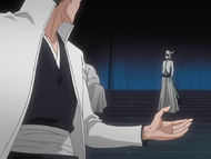 Aizen instructs Ulquiorra to carry out the task assigned to him.