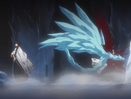 Aizen cuts down Hitsugaya with a single attack.