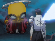 Mayuri faces off against Uryū.