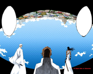 Aizen, Tōsen, and Gin on the cover of Chapter 314.