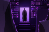 Aizen, Gin, and Tōsen in their secret laboratory.