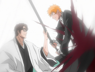 Aizen defeating Ichigo.