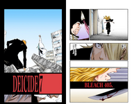 Ichigo, Gin, Rangiku, and Izuru on the cover of Chapter 405.