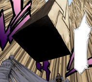 With the Finale portion of Bankin, a massive cube appears in the air and descends upon Ichigo.