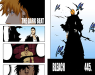 Ichigo, Sado, and Kūgo on the cover of Chapter 445.