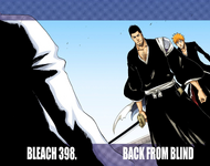 Ichigo and Isshin on the cover of Chapter 398.