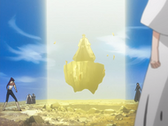 Aizen is protected by the Negación beam.