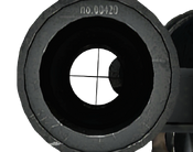 The Bazooka's sights. Note the engraved "no.00420".