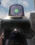 Aiming down the sight of the AK74fu2 with its random reticles