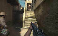 The player can either go up or stay on the ground to get to the exit.