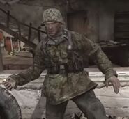 The Waffen-SS soldier that tries to stab the player seen in "The Crossroads"