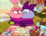 Chowder and Panini are picnic with Baby bluenana