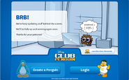 Old login screen when Club Penguin is updating