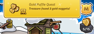 The notification for when a puffle dug up Golden Nuggets