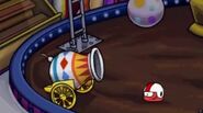 The Puffle Cannonball about to hop into its cannon