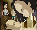 Yumi about to give Ulrich CPR.