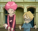 Jeremie and Aelita sitting together.