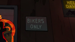 Bikers only sign