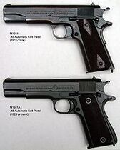 Comparison of the M1911 and the M1911A1 pistols.