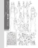 Zero Two character reference from the Darling in the FranXX Materials Book (Animedia February 2018 Issue)