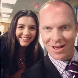 Ana Golja and stefan Brogren on the set