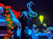 A Skeletal Reindeer with a tea tray on Haunted Mansion Holiday