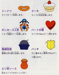 The items in the game as presented in the Japanese manual