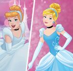 Cinderella's 2021 and 2015 designs.