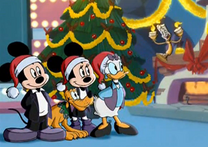 Pluto con Mickey, Minnie, Daisy y Lumiere.