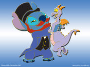 Stitch as Dreamfinder with Figment.