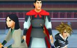 Mulan with Sora and Li Shang in Kingdom Hearts II