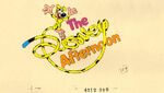 An original animation cel of Marsupilami creating The Disney Afternoon logo with his tail