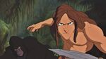 Tarzan protects Kerchak from Sabor.