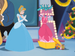 The Mice presenting Cinderella's pink dress as Christmas gift in Mickey's Magical Christmas: Snowed in at the House of Mouse