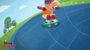 Animated hallie skateboarding