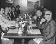 From left to right: Dale Oliver, Basil Davidovich, Don Duckwall, Don Griffith, Bill Berg, Julius Svendsen, Eric Cleworth, Hal King, Ted Berman, John Lounsbery, and Ollie Johnston