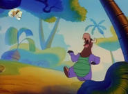 Bartholomew chases Timon and Pumbaa