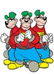 The Beagle Boys as they appear in the Italian Topolino comic