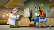 Goofy in a wheelchair