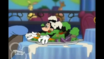 Mickey on salad