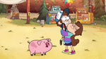 Dipper gets a hug from Mabel