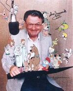 Messick with a number of different Hanna-Barbera characters he voiced throughout his career.