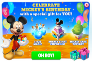 Mickey's Birthday Promotion