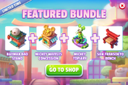 Featured Bundle (Baymax Bao Stand + Mickey Waffles Concession + Mickey Topiary + San Fransokyo Bench)